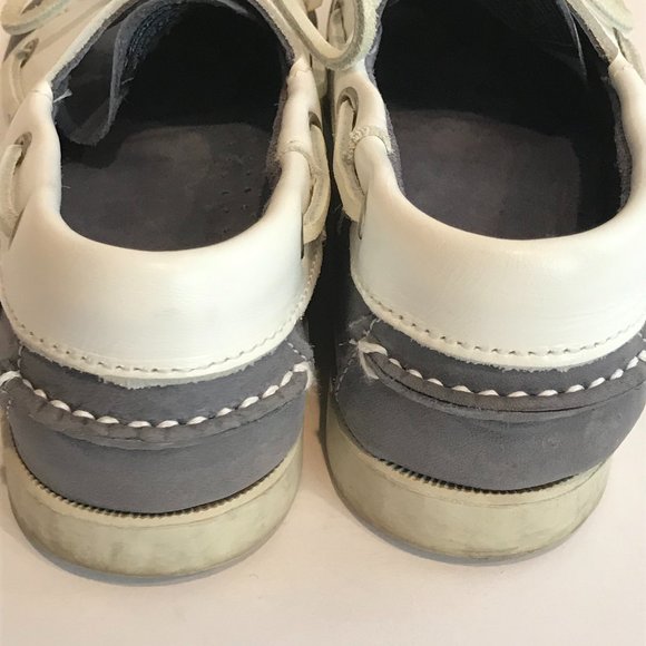 Women's Sebago Boat Shoes Gray/blue/white - Picture 4 of 9